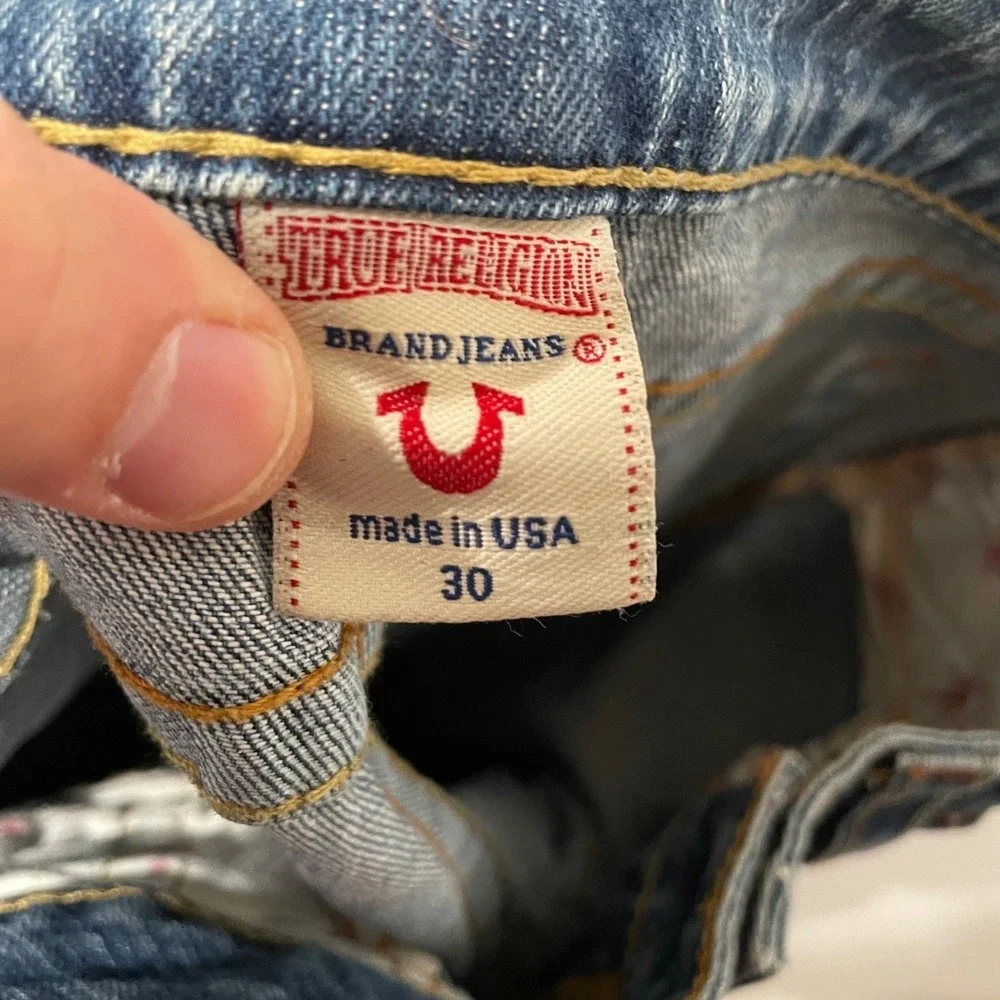 True Religion Bobby Mens Straight Leg Jeans Blue Denim Made in USA‎ Size 30